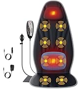 SLOTHMORE Back Massager for Chair, Seat Massager for Full Back with 8 Vibrating Motors and 2 Heat...