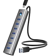 ORICO Aluminum 7-Port USB Hub with 1.64Ft Cable, Multiple USB 3.0 Hub, 5Gbps Data Transfer, 5V 3A...