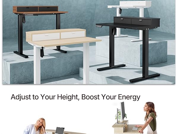 standing desk with drawers