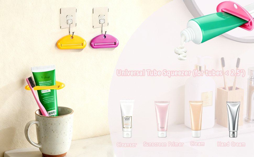 Toothpaste Squeezer,6Pcs Toothpaste Tube Squeezer Toothpaste Dispenser for Bathroom