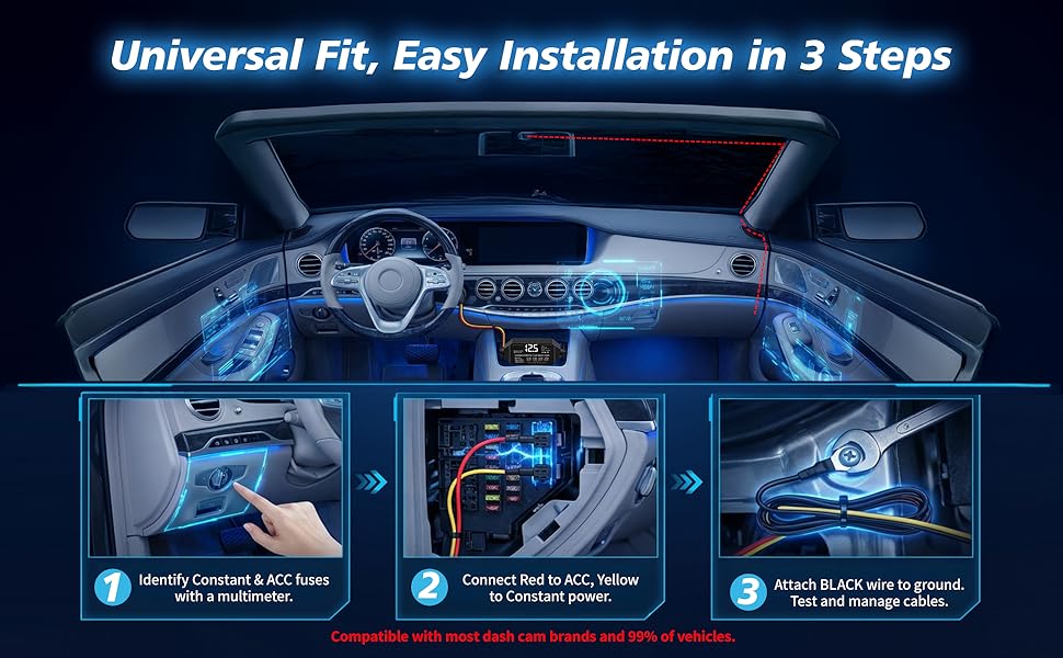 acc hardwire kit for dash cam