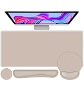 4 PCS Mouse Pad Desk Mat Protector, Keyboard Wrist Rest + Comfortable Mouse Pad Wrist Rest +Coast...
