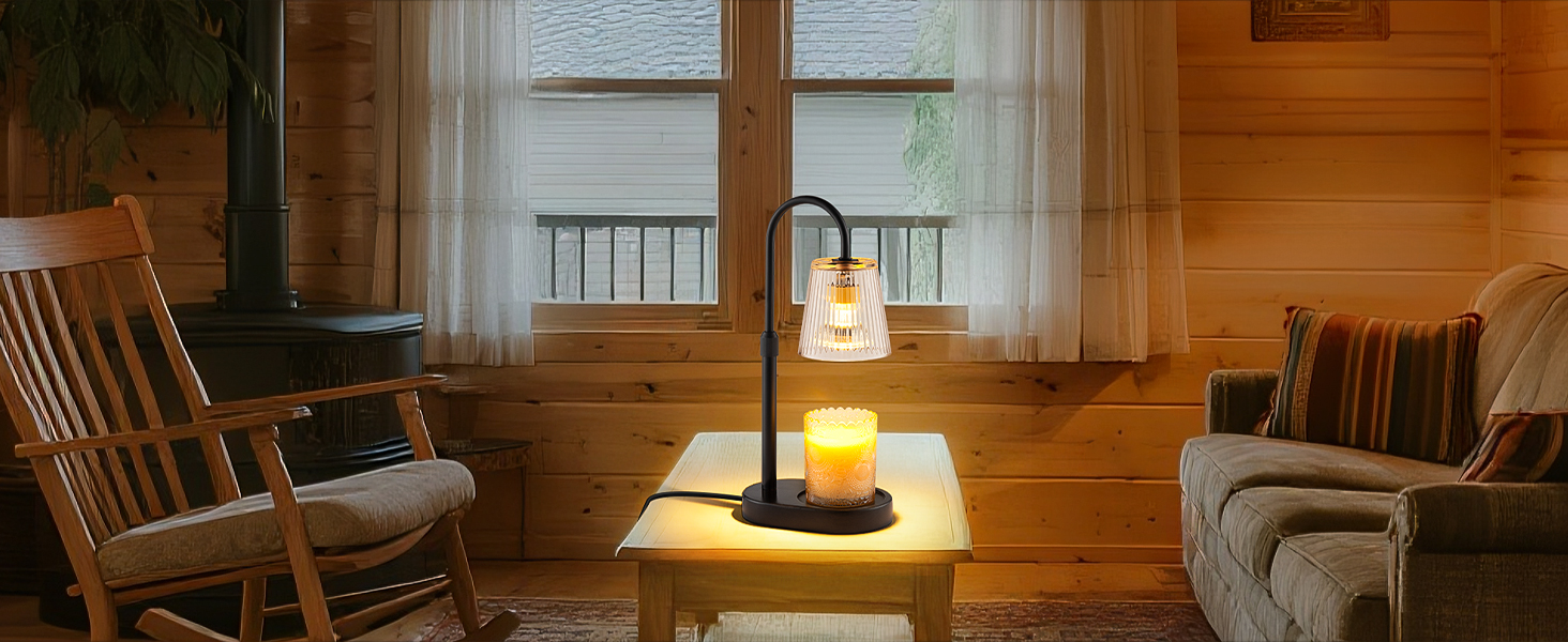 +farmhouse candle warmer lamp