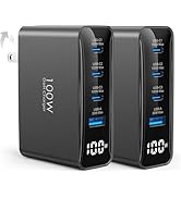 TOPADRE 100W USB C Charger, 4-in-1 100W Charger with LED Dispay, GaN Compact Foldable Laptop Char...