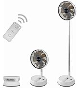 Greheywos Foldable Rechargeable Oscillating Fan 8" 7200mAh Battery Operated Small Fan, Quiet Tabl...