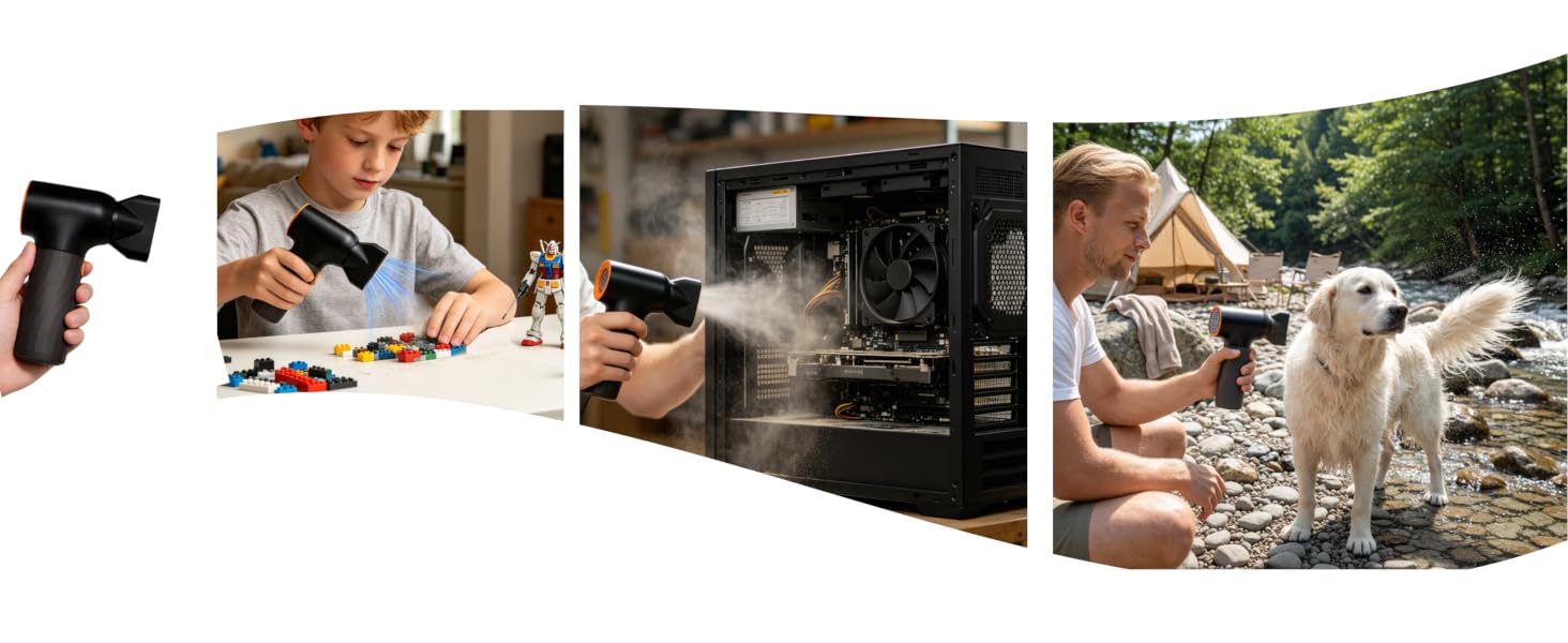 Multifunctional Electric Air Duster &amp;amp;amp;amp; Blower: 130000RPM High-Power PC Cleaner, 3 Speeds,