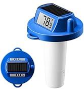 Solar Pool Thermometer Floating, Digital Swimming Pool Thermometer, IPX8 Waterproof with Double S...