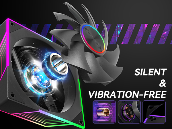 argb case fan with balck frame and infinite mirror, silent core