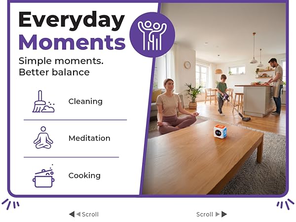Visual timer for daily routines, cleaning, cooking, meditation, mindfulness, and time management