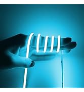 MALIIGAZA 3mm Ice Blue COB LED Strip Light, Flexible Cuttable Dimmable Super Slim LED Tape, 16.4f...