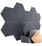 Dailycooper 12 Pack Self-Adhesive Acoustic Panels 12" X 10" X 0.4" - Sound Proof Foam Panels with...