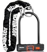 NDakter Motorcycle Locks Anti Theft, Keyless Electric Bike Lock Heavy Duty Bike U Lock Combinatio...