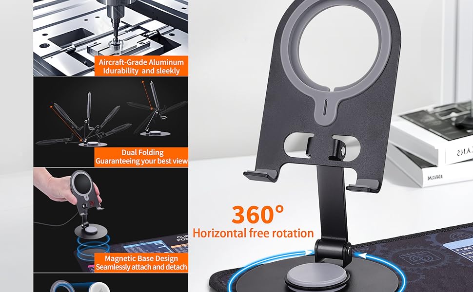 Excel Shortcut Keys Mouse Pad with 360° Rotatable Phone Holder