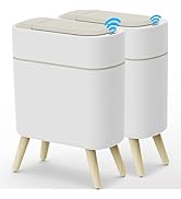 Yatmung 2 Pack - Motion Sensor Trash Can with Lid Slim Smart Garbage Can - Waste Basket for Bedro...