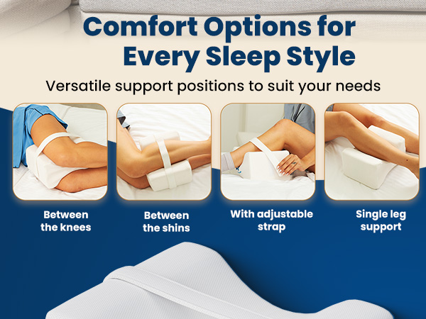 Memory Foam Knee Pillow Side Sciatica Pain Relief Pillow Support Leg Alignment Back Hip