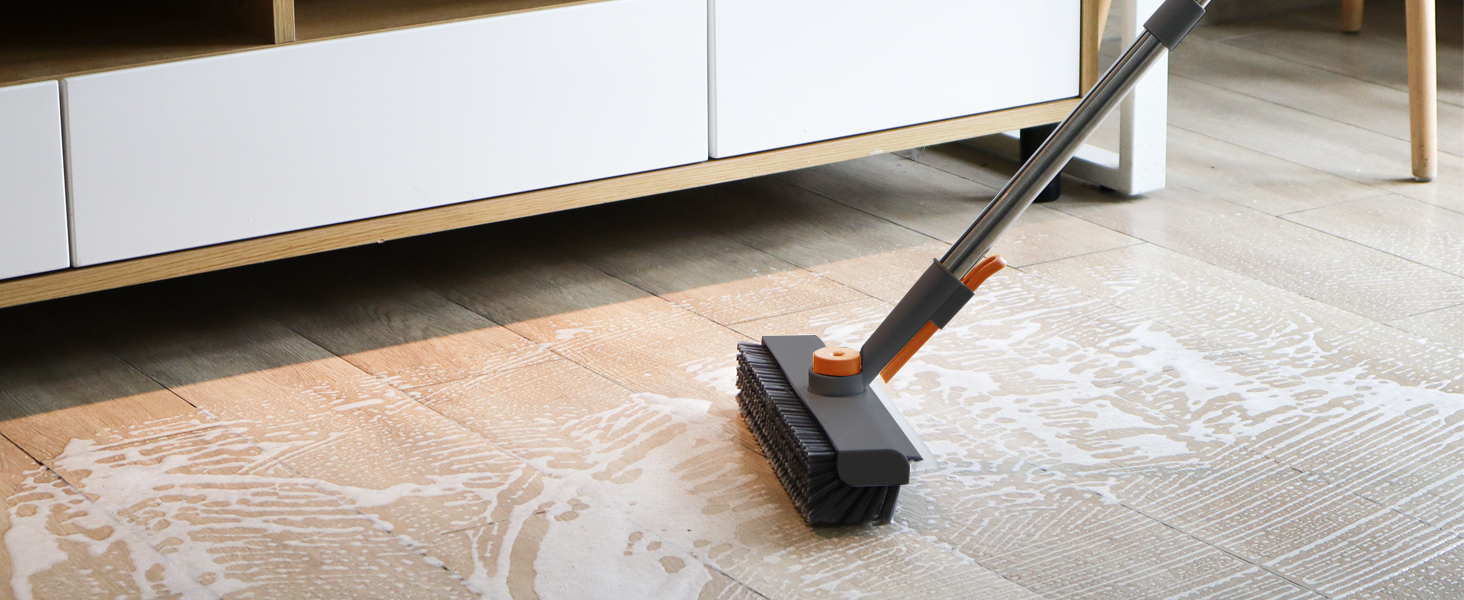 2 in 1 floor scrub brush with squeegee