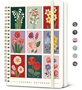 Taja Lined Spiral Journal Notebook for Women, Pretty College Ruled Notebook for Work &amp; Note Takin...