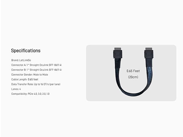 LetLinkSo Gen4 PCIe 4.0 Oculink SFF-8611 Connector