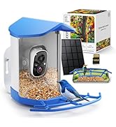 KEEPYOO Bird Feeder with Camera, Wildlife Video Recording Feeder for Outdoor, Non-Subscription 2....