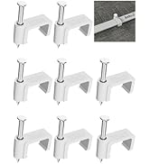 Jadaol 200Pcs 10mm Cable Clips with Nails, Flat Ethernet Cable Wall Clips, LAN Network Cable Tack...