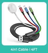 Travel 4 in 1 iWatch &amp; iPhone Charger,Multi Charging Cable for Apple Watch Charger Wireless USB C...