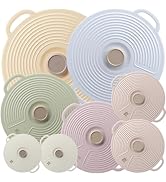 GUANCI Silicone Lids for Bowl 8 Pack, Microwave Splatter Cover with 6 Sizes Reusable Heat Resista...