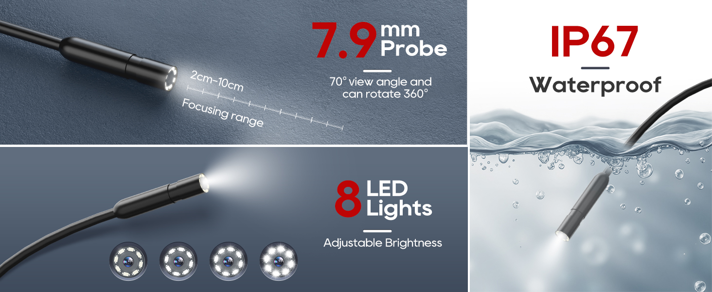 borescope camera with light