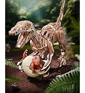 ROKR Walking Dinosaur Toys 3D Wooden Puzzles for Adults, Mechanical Wood Model Kits, Stem Buildin...