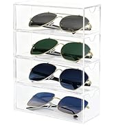 chunhai Sunglasses Organizer, Acrylic Eyeglass Case Clear Eyeglass Holder Eyewear Display Case wi...