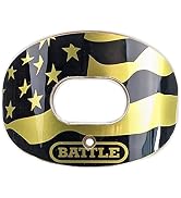 Battle Sports American Flag 2.0 Chrome Oxygen Football Mouthguard - Convertible Strap, Superior A...
