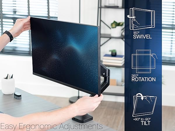 Pneumatic Arm Single Ultrawide Monitor Desk Mount