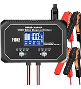 2-Bank 20A(10A/Bank) Car Battery Charger, 12V 24V Automatic Automotive Charger, Battery Maintaine...