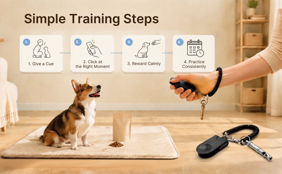 Dog Training Clicker &amp;amp; Whistle Set Main Pic 2