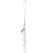 BEEFLYING Flower Beads Phone Charm Strap Aesthetic Y2K Cute Lily of the Valley Cellphone Pendant ...