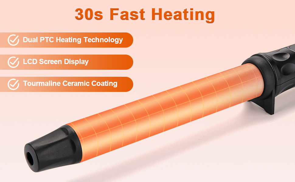 Tourmaline Ceramic Coating Curling Wand