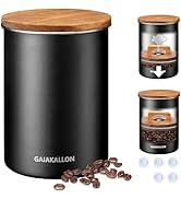 GAIAKALLON Vacuum Coffee Canister, Stainless Steel Airtight Canister for 16oz Coffee Beans, Coffe...