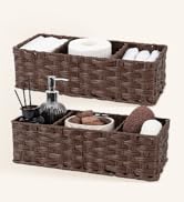 GRANNY SAYS Bathroom Baskets for Organizing, Wicker Baskets for Shelves, Toilet Storage Basket wi...