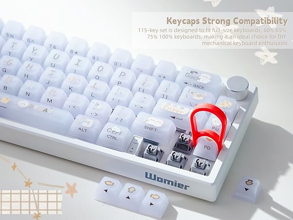 Keyboard Keycaps Jelly, White Ceramic Keycaps Style, Cake Sheep Key cap