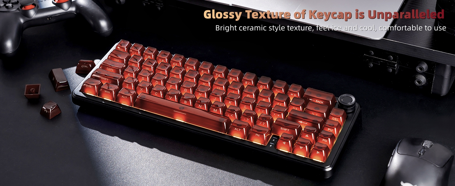 Keycaps Jelly Ceramic Keycaps Style, Clear Keycaps, Transparent Side Printed Keycaps