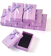 Craftdady Lilac Jewelry Boxes Rectangle Cardboard Boxes 12 Pack Small Necklace Earring Finger Rin...
