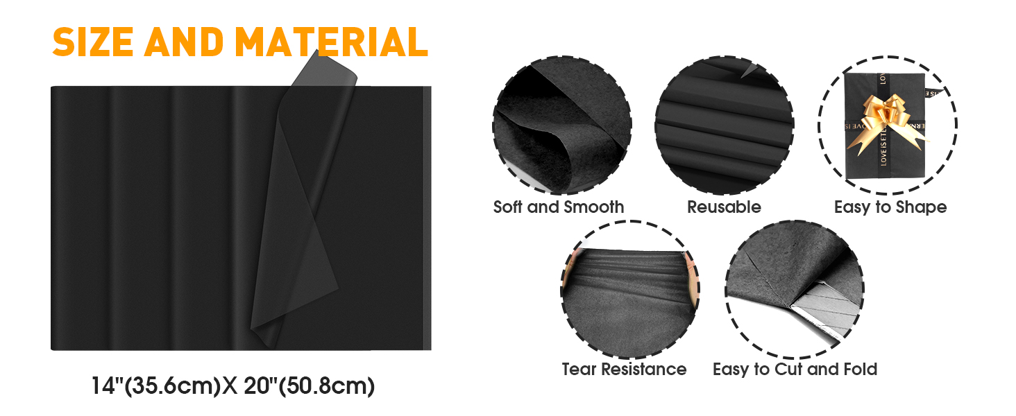 black tissue paper
