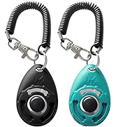 HoAoOo Pet Training Clicker with Wrist Strap - Dog Training Clickers (New Black + Blue)