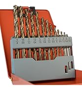 Luckyway 13-Piece 1/16"-1/4" M35 Cobalt Drill Bit Set, Jobber Length Twist Drill Bit Set for Hard...
