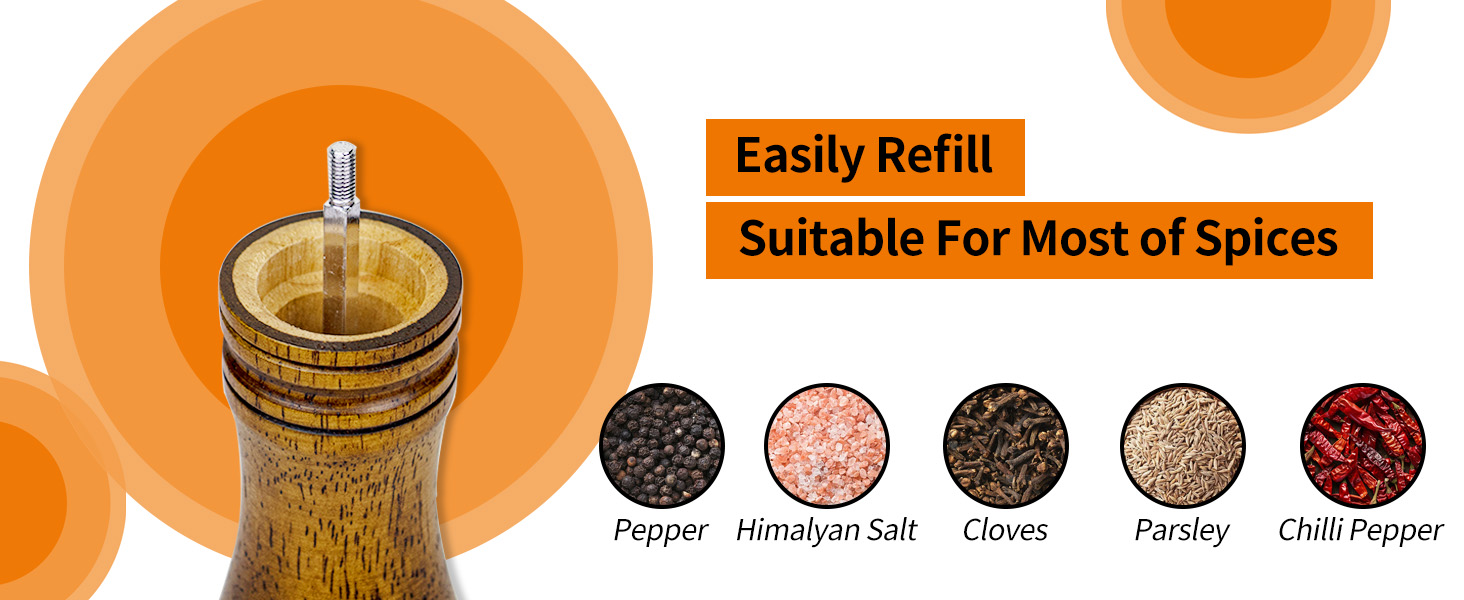 wooden pepper grinder - suitable foe most of spices