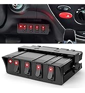 Nilight 4 Gang Rocker Switch Box SPST Toggle Panel 12V 24V 20A 40Amp Max for Automotive Cars Vehi...