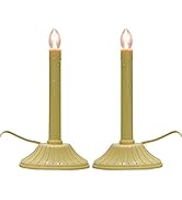 Goothy 1 Light Electric Window Candle Lamps, 2 Pack Ivory Christmas Candles Lamps with 4 C7 Clear...