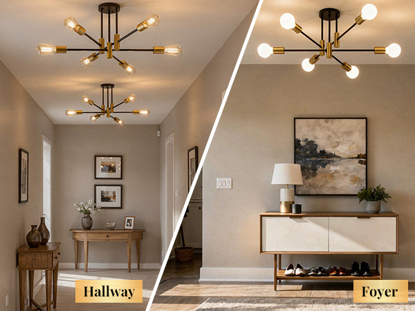 Phaosio Modern Sputnik Chandelier Ceiling Light Fixtures