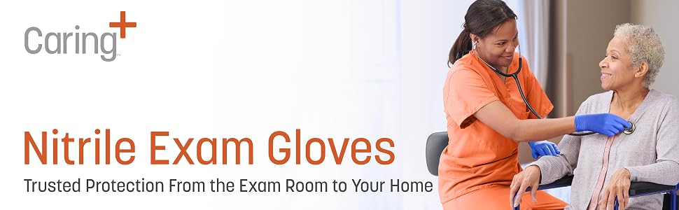Caring+ Nitrile Exam Gloves