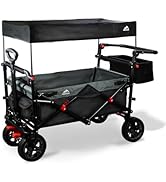 Foldable Wagons with Removable Canopy, Seat Belts, Reversible Handlebar, Removable Canopy, 220lbs...