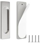 MOROBOR Self-Stick Rectangular Sliding Door Pulls, 2pcs Aluminum Alloy Flush Pull Punch-Free Hand...